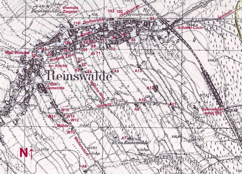 7 - 7. Teil Karte Reinswalde Mitte-Ost-Süd 1940